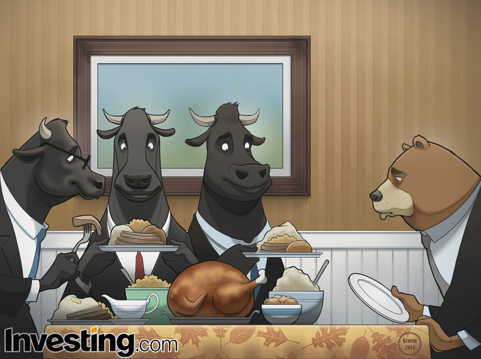 The Bulls are thankful for all the record highs the stock market hit this year. Happy Thanksgiving!