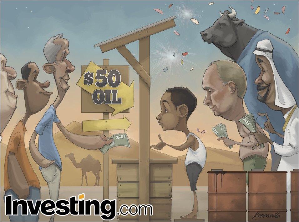 Pemain pasaran meraikan harga minyak yang kembali pada harga $50 