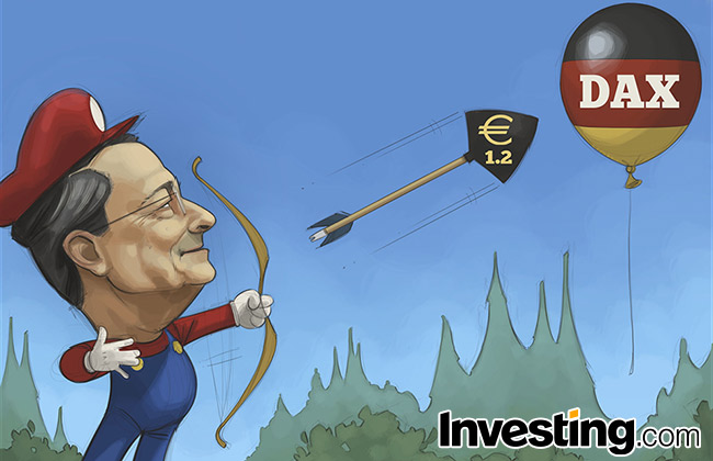 Draghi ampuu euron korkeammalle puhkaisten Dax-kuplan