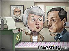 اليورو يغرق عند إنحراف البنك المركزي الاوروبي بسياسته النقدية من الفدرالي الامريكي.