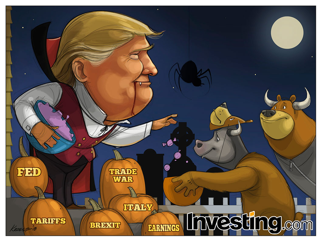 El 'truco o trato' de Halloween llega a los mercados: toros contra osos
