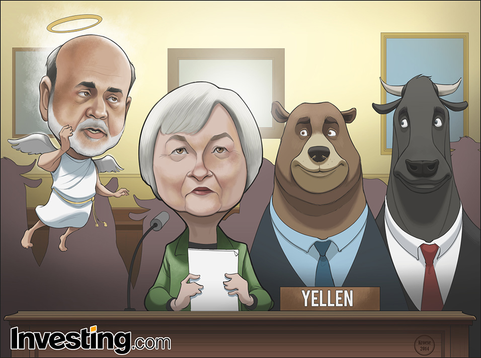 Nova presidente do Banco Central dos EUA, Janet Yellen, diz que continuará com as políticas de Ben Bernanke, ajudando a acalmar os mercados.