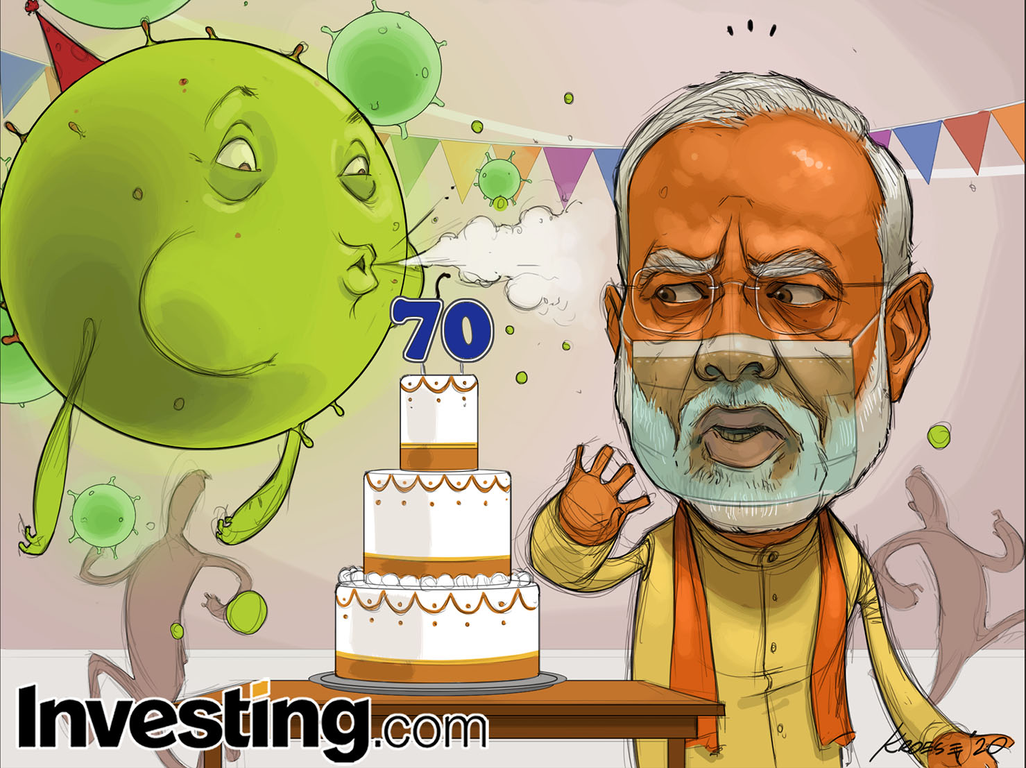 El aumento de casos de coronavirus en India arruina la celebración del 70 cumpleaños de Modi