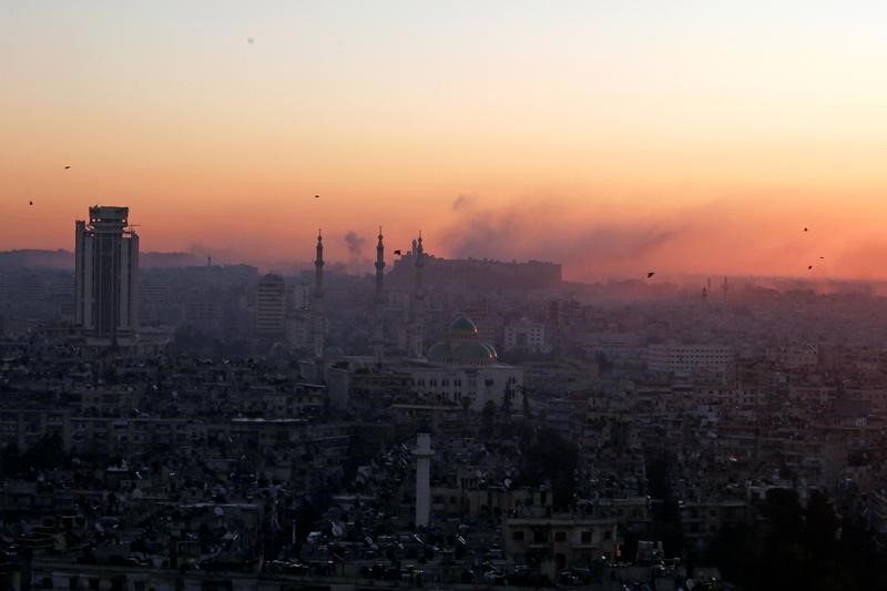 &copy; Reuters.  Blast heard on southern edge of Damascus: state TV
