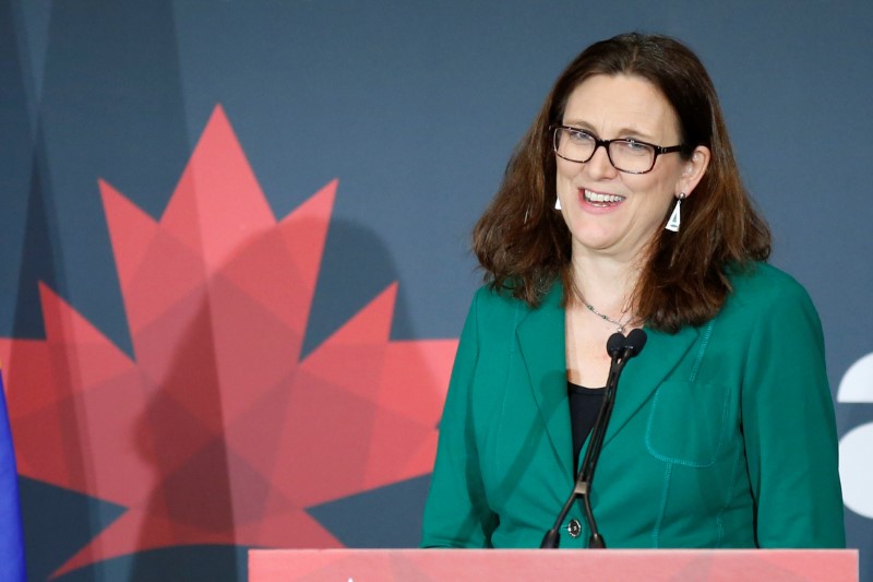 &copy; Reuters.  Canadian foreign minister backs trilateral NAFTA talks 