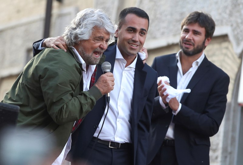 &copy; Reuters.  Five Star Founder Grillo Repeats Call for Italy Euro Vote