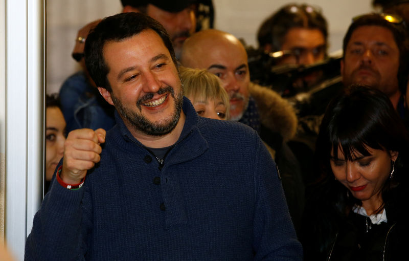 &copy; Reuters.  Mosca, Salvini: Italia si opporrà a rinnovo sanzioni Ue contro Russia