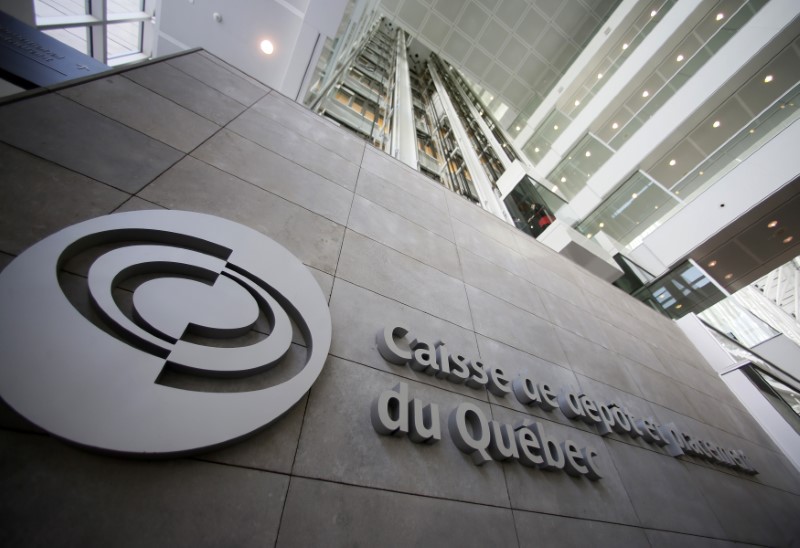 © Reuters. The Caisse de Depot et Placement du Quebec sign shown from their headquarters in downtown Montreal