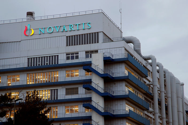 © Reuters. A sign marks a building on Novartis' campus in Cambridge