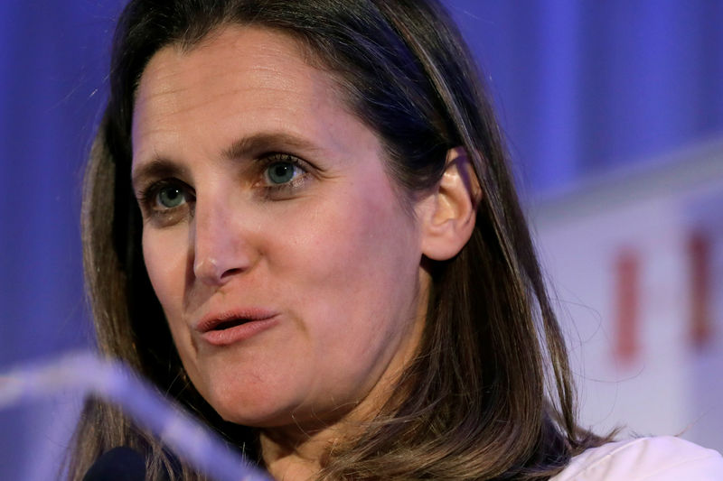 &copy; Reuters.  Canada's Freeland hopes to meet Saudi minister to discuss dispute