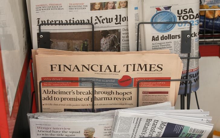 &copy; Reuters.  Financial Times, sciopero giornalisti contro modifica sistema pensioni