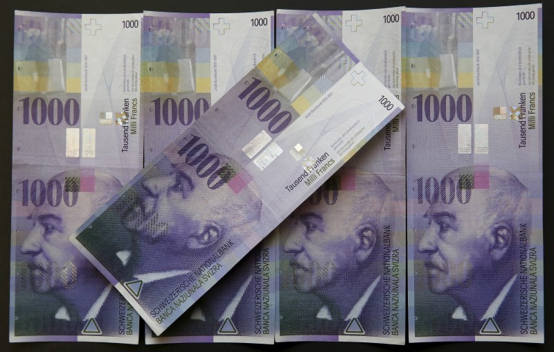 &copy; Reuters.  الفرنك السويسري الأكثر خسارة بأولى تعاملات سوق العملات الأجنبي