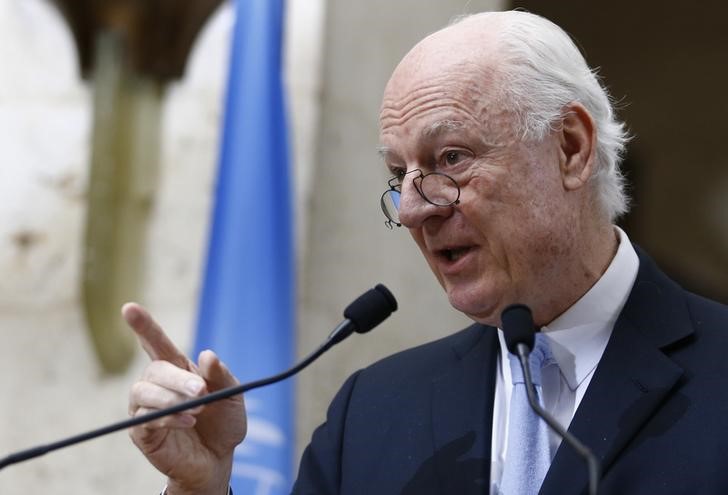 &copy; Reuters.  BM Suriye özel temsilcisi Çarşamba günü büyük güçlere Suriye görüşmeleri hakkında bilgi verecek