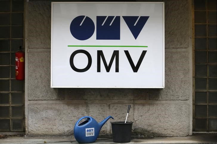 © Reuters. The logo of Austrian oil and gas group OMV is pictured at the rooftop of its headquarters in Vienna