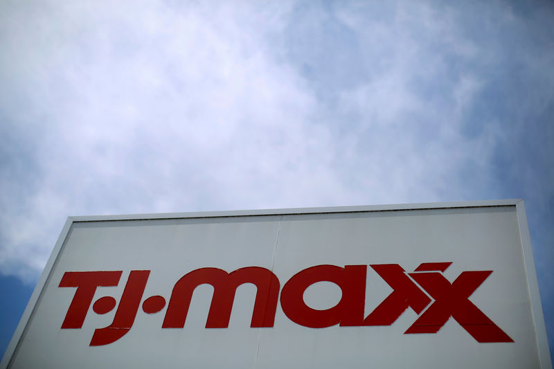 © Reuters. FILE PHOTO: A sign is seen outside a T.J. Maxx store in Skokie