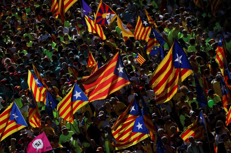© Reuters. La Fiscalía presenta una denuncia por sedición por la movilización en Barcelona