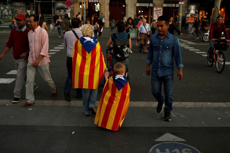 &copy; Reuters.  Quinto dia de protestos separatistas causa atritos no centro de Barcelona