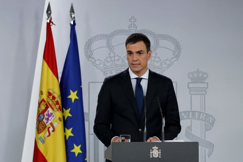 &copy; Reuters.  Spagna, fonti: premier annuncerà elezioni anticipate dopo voto su bilancio