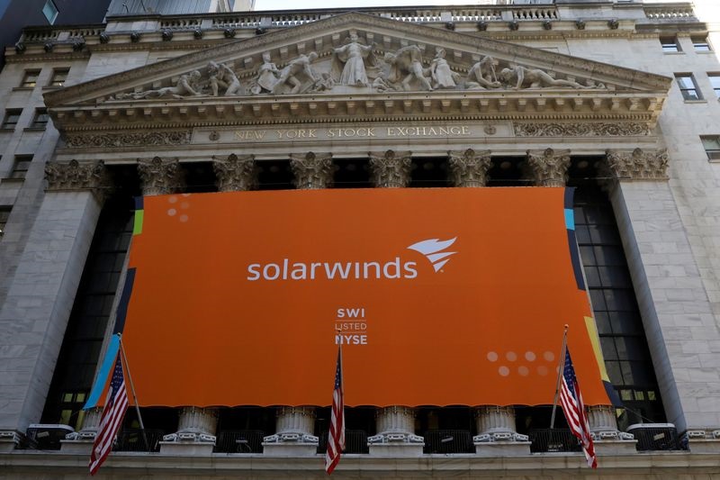 © Reuters. FILE PHOTO: Exterior view of SolarWinds headquarters in Austin