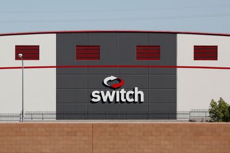 © Reuters. The Switch logo is pictured on a data center in Las Vegas, Nevada, U.S., October 6, 2017. REUTERS/Chris Wattie