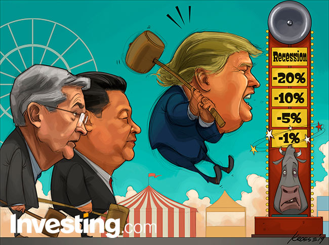 الكاريكاتير: انتعاش وول ستريت ولكن المخاوف التجارية بين الولايات المتحدة والصين ، والمخاوف الفيدرالية مازالت قائمة