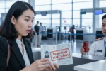 Đang làm thủ tục đi Thụy Sĩ, nữ hành khách “chết đứng” vì lệnh tạm hoãn xuất cảnh