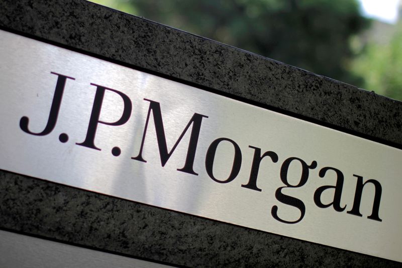 &copy; Reuters. FILE PHOTO: The logo of JPMorgan is seen in Los Angeles, California, United States, on October 12, 2010. REUTERS/Lucy Nicholson/File Photo