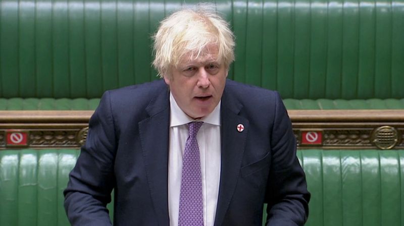 &copy; Reuters. Primeiro-ministro do Reino Unido, Boris Johnson, no Parlamento em Londres
07/07/2021 Parlamento do Reino Unido/Reuters TV via REUTERS