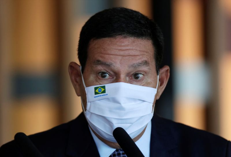 &copy; Reuters. Vice-presidente Hamilton Mourão durante entrevista coletiva em Brasília
26/05/2021 REUTERS/Ueslei Marcelino