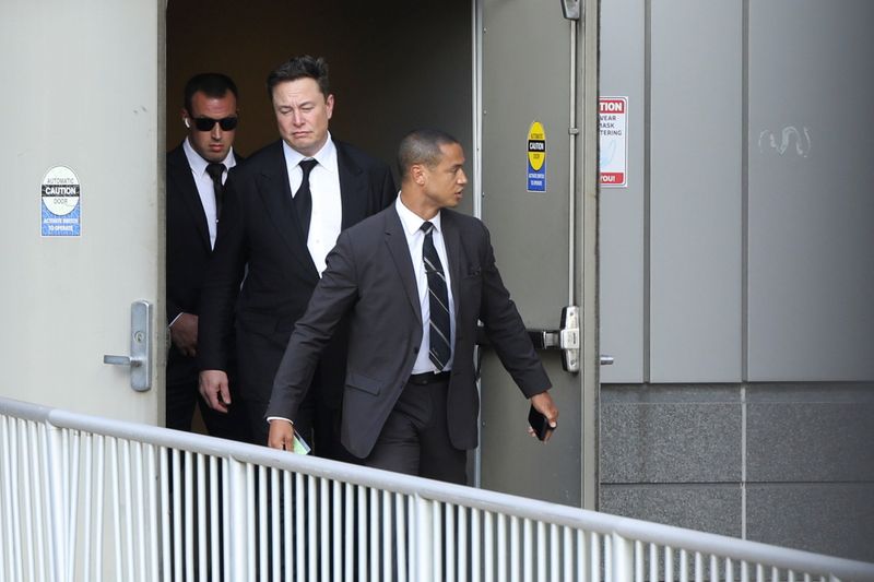 &copy; Reuters. Tesla CEO Elon Musk departs the Williams Justice Center after taking the stand to defend Tesla Inc's 2016 deal for SolarCity in a case before the Delaware Court of Chancery in Wilmington, Delaware, U.S. July 12, 2021. REUTERS/Hannah Beier
