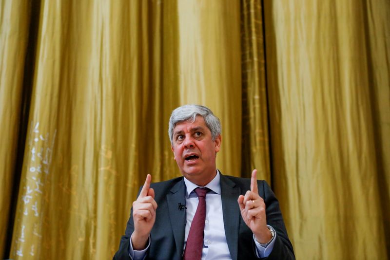 &copy; Reuters. FILE PHOTO: European Central Bank (ECB) governing council member Mario Centeno speaks during an interview with Reuters, in Lisbon, Portugal, March 15, 2021. REUTERS/Pedro Nunes//File Photo