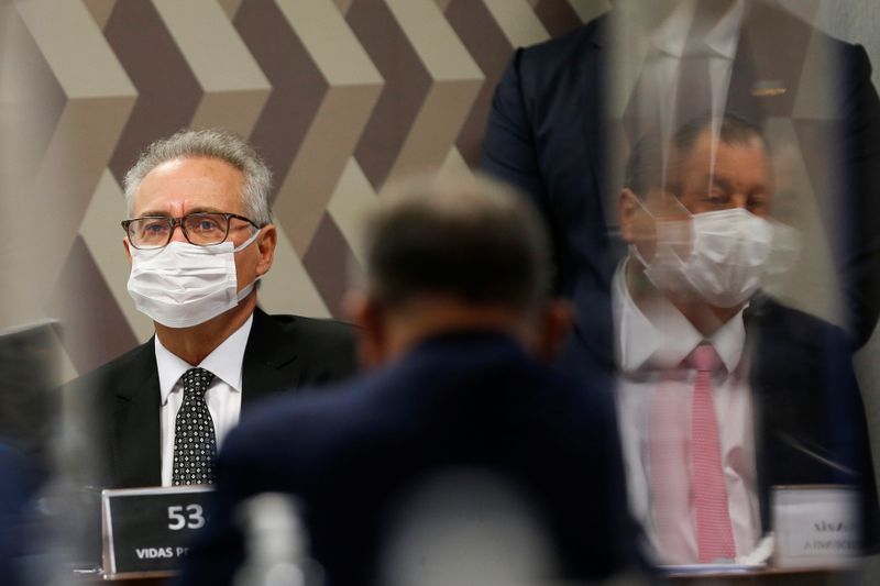 &copy; Reuters. Senador Renan Calheiros durante sessão da CPI da Covid no Senado
13/07/2021 REUTERS/Adriano Machado