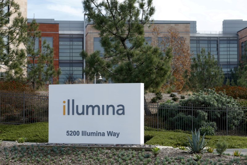 &copy; Reuters. FILE PHOTO: The offices of gene sequencing company Illumina Inc are shown in San Diego, California January 11, 2016. REUTERS/Mike Blake