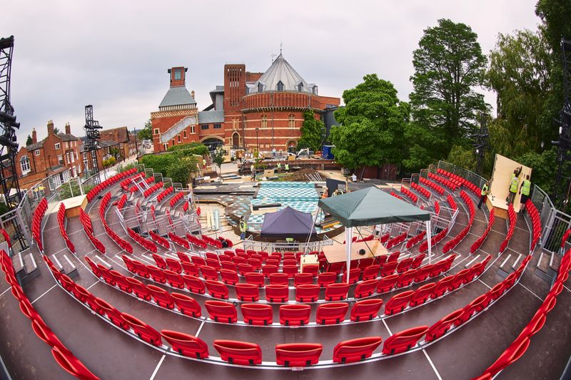 &copy; Reuters. A view shows the construction site for Lydia and Manfred Gorvy Garden Theatre, as Britain's Royal Shakespeare Company prepares to launch their new garden theatre, in Stratford-upon-Avon, Britain June 30, 2021. Courtesy Sam Allard/Fisher studios/RSC/Handou
