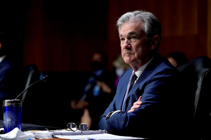 &copy; Reuters. FILE PHOTO: Federal Reserve Chair Jerome Powell listens during a Senate Banking Committee hearing on "The Quarterly CARES Act Report to Congress" on Capitol Hill in Washington, U.S., December 1, 2020. Susan Walsh/Pool via REUTERS/File Photo