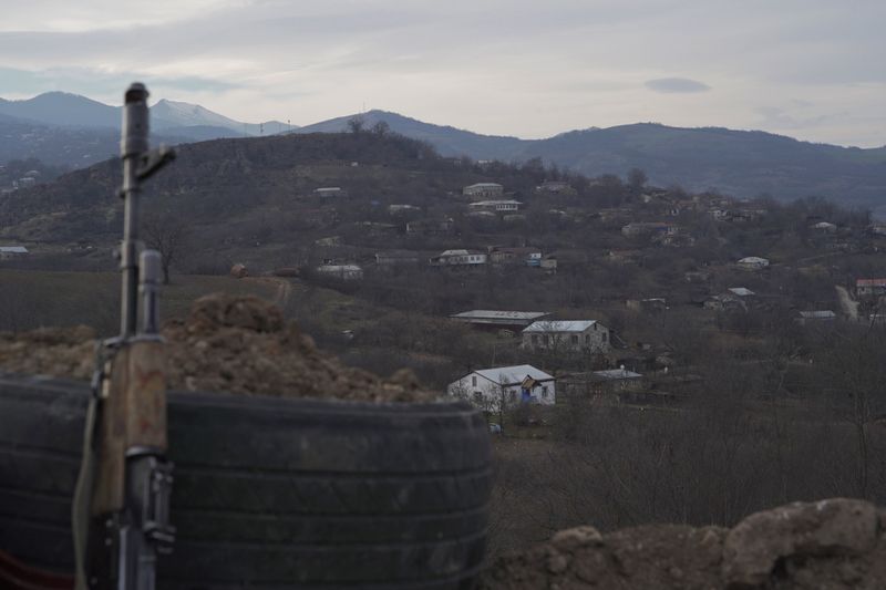 &copy; Reuters. A view shows the village of Taghavard in the region of Nagorno-Karabakh, January 16, 2021. Following the military conflict over Nagorno-Karabakh and a further signing of a ceasefire deal, the village was divided into two parts: the Azeri forces stayed in