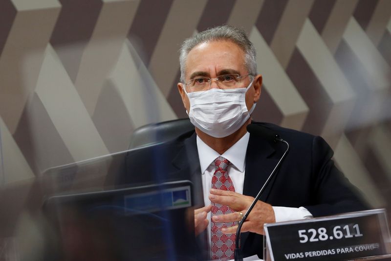 &copy; Reuters. Senador Renan Calheiros durante reunião da CPI da Covid no Senado
08/07/2021 REUTERS/Adriano Machado