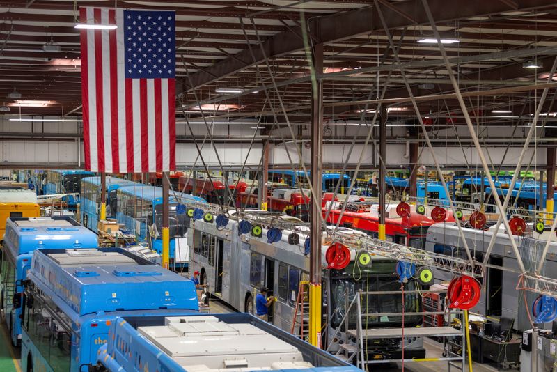 &copy; Reuters. Fábrica de ônibus elétricos na cidade de Lancaster, Califórnia
01/07/2021
REUTERS/Mike Blake
