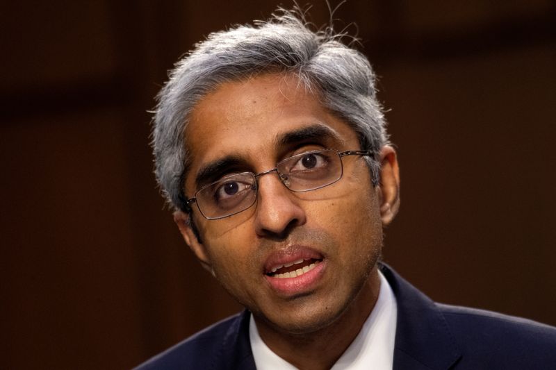 &copy; Reuters. FILE PHOTO: Vivek Murthy speaks during his confirmation hearing to be Medical Director in the Regular Corps of the Public Health Service and to be Surgeon General of the Public Health Service before the Senate Health, Education, Labor, and Pensions commit