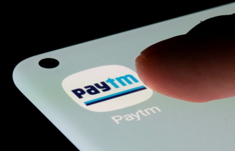 &copy; Reuters. Paytm app is seen on a smartphone in this illustration taken, July 13, 2021. REUTERS/Dado Ruvic/Illustration