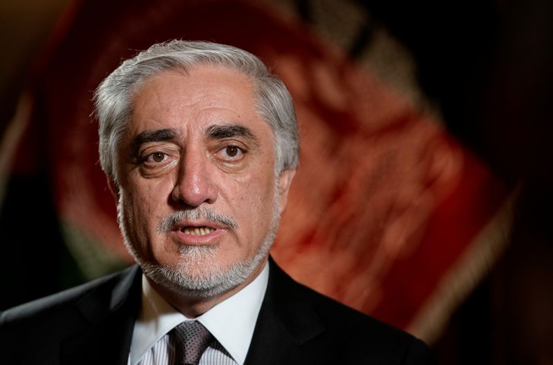 &copy; Reuters. FILE PHOTO: Chairman of Afghanistan's High Council for National Reconciliation Abdullah Abdullah speaks during an interview with Reuters at the Willard Hotel in Washington, D.C., U.S., June 25, 2021. REUTERS/Ken Cedeno