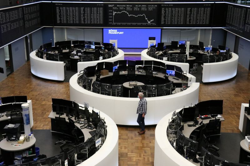 &copy; Reuters. The German share price index DAX graph is pictured at the stock exchange in Frankfurt, Germany, July 16, 2021. REUTERS/Staff