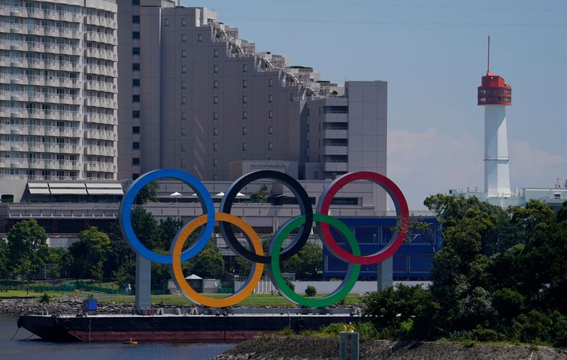 &copy; Reuters. Anéis olímpicos em Tóquio
19/07/2021 Mandi Wright-USA TODAY Sports