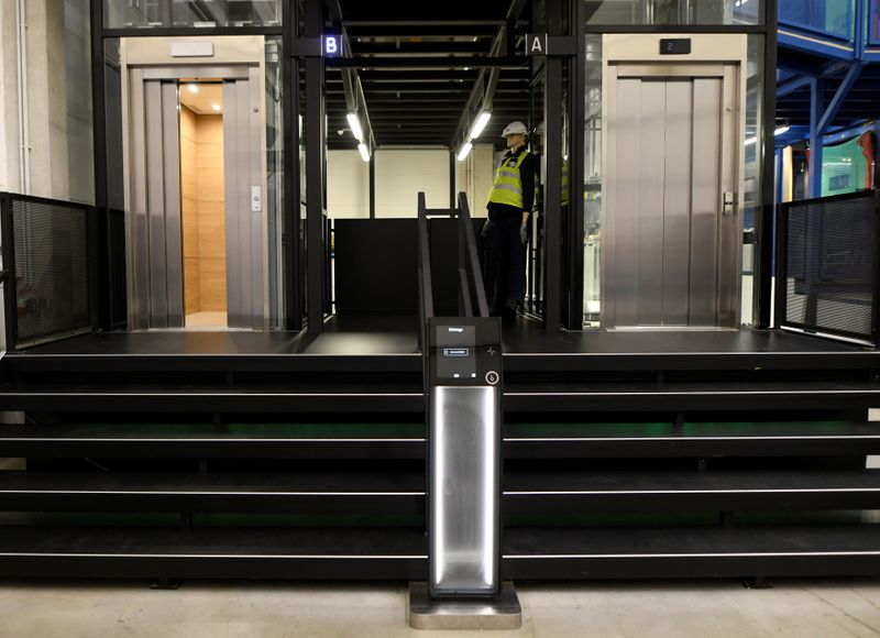&copy; Reuters. FILE PHOTO: Elevators are seen at the KONE Academy of Finish elevators and escalators manufacturer KONE in Hanover, Germany, February 6, 2020. Picture taken February 6, 2020.  REUTERS/Fabian Bimmer