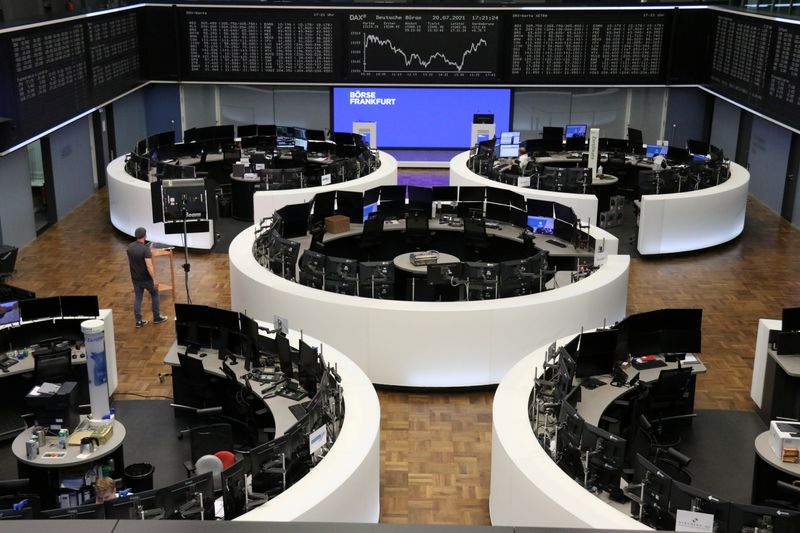 &copy; Reuters. The German share price index DAX graph is pictured at the stock exchange in Frankfurt, Germany, July 20, 2021. REUTERS/Staff/File photo