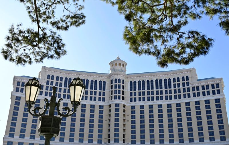 &copy; Reuters. FILE PHOTO: The Bellagio hotel and casino is seen along the Las Vegas strip after MGM Resorts International announced it was selling the resort and Circus Circus in separate deals in Las Vegas, Nevada, U.S. October 15, 2019.  REUTERS/David Becker