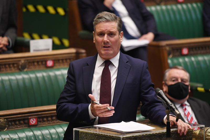 &copy; Reuters. FILE PHOTO: Britain's Labour Party leader, Keir Starmer speaks during a session in Parliament, in London, Britain June 23, 2021. UK Parliament/Jessica Taylor/Handout via REUTERS