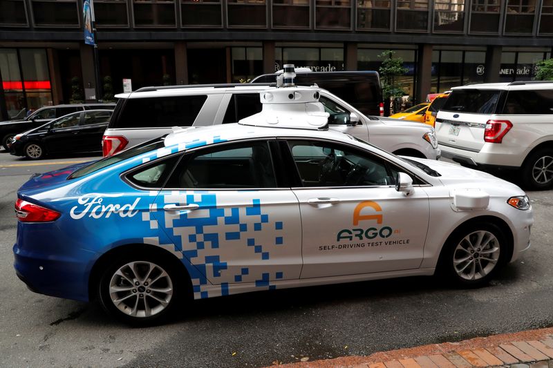© Reuters. Veículo autônomo Ford da Argo AI em Nova York, EUA 
12/07/2019
REUTERS/Mike Segar