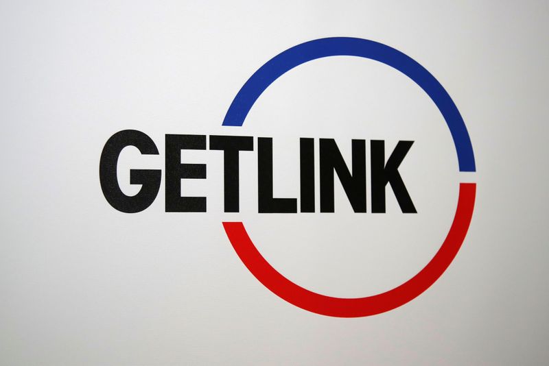 &copy; Reuters. FILE PHOTO: The logo of Channel tunnel operator Getlink, formerly known as Eurotunnel, is seen during the company's 2018 annual results presentation in Paris, France, February 21, 2019.  REUTERS/Charles Platiau
