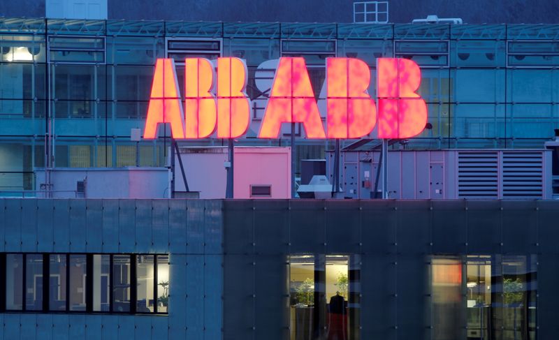 &copy; Reuters. FILE PHOTO: The logo of Swiss power technology and automation group ABB is seen at a plant in Baden, Switzerland January 28, 2019. REUTERS/Arnd Wiegmann/File Photo